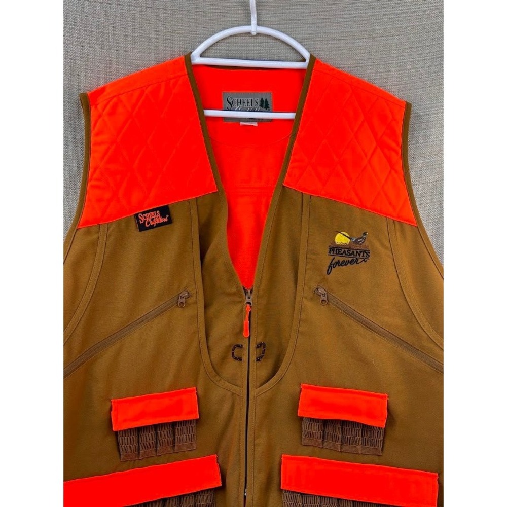 Scheels Outfitters Pheasants Forever Hunting Vest XL Blaze Orange Brown Upland